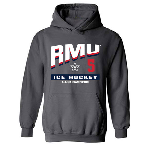 Robert Morris - NCAA Women's Ice Hockey : Alaina Giampietro - Classic Fashion Shersey Hooded Sweatshirt-0