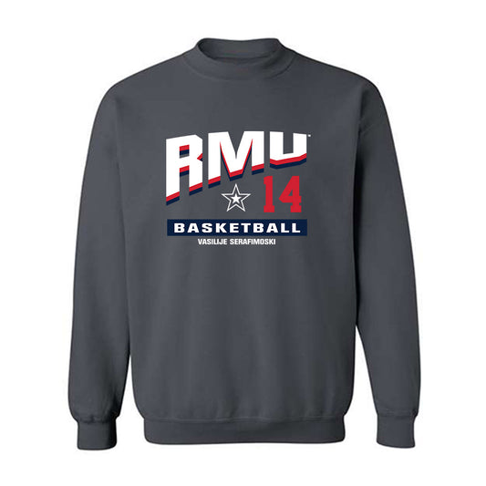 Robert Morris - NCAA Men's Basketball : Vasilije Serafimoski - Classic Fashion Shersey Crewneck Sweatshirt-0