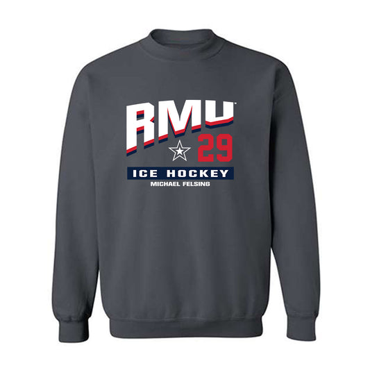 Robert Morris - NCAA Men's Ice Hockey : Michael Felsing - Classic Fashion Shersey Crewneck Sweatshirt-0
