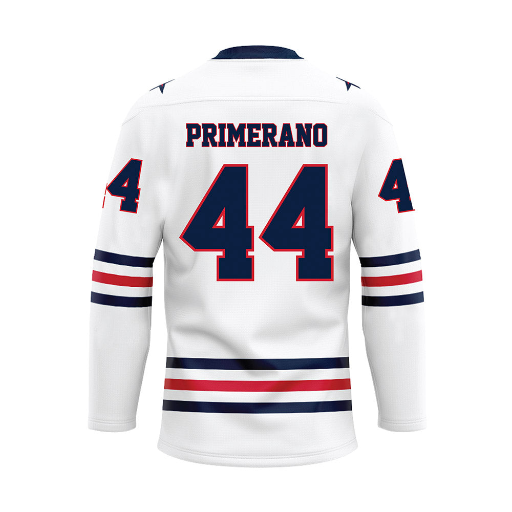 Robert Morris - NCAA Men's Ice Hockey : Luca Primerano - White Hockey Jersey-1