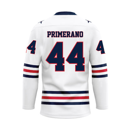 Robert Morris - NCAA Men's Ice Hockey : Luca Primerano - White Hockey Jersey-1