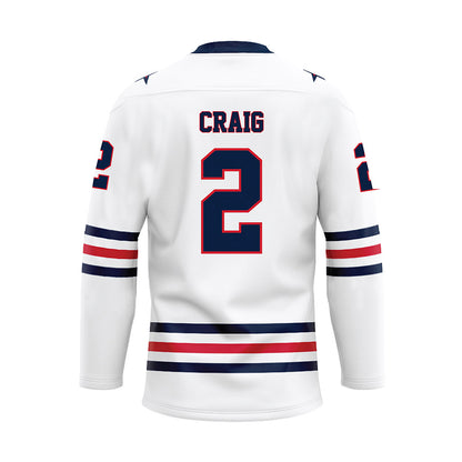 Robert Morris - NCAA Men's Ice Hockey : Michael Craig - White Hockey Jersey-1