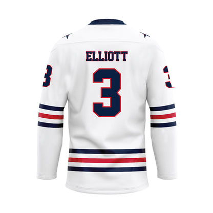 Robert Morris - NCAA Men's Ice Hockey : Dominic Elliott - White Hockey Jersey-1