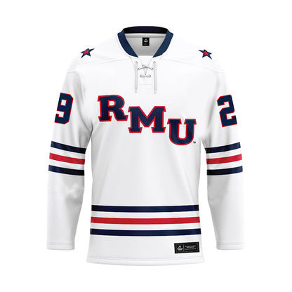 Robert Morris - NCAA Men's Ice Hockey : Michael Felsing - White Hockey Jersey-0