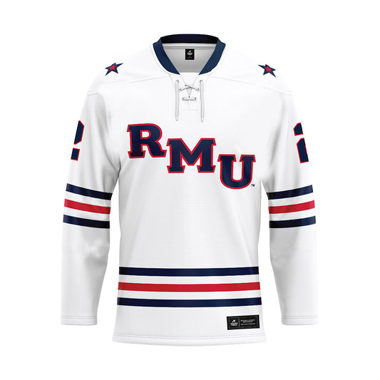 Robert Morris - NCAA Men's Ice Hockey : Michael Craig - White Hockey Jersey-0