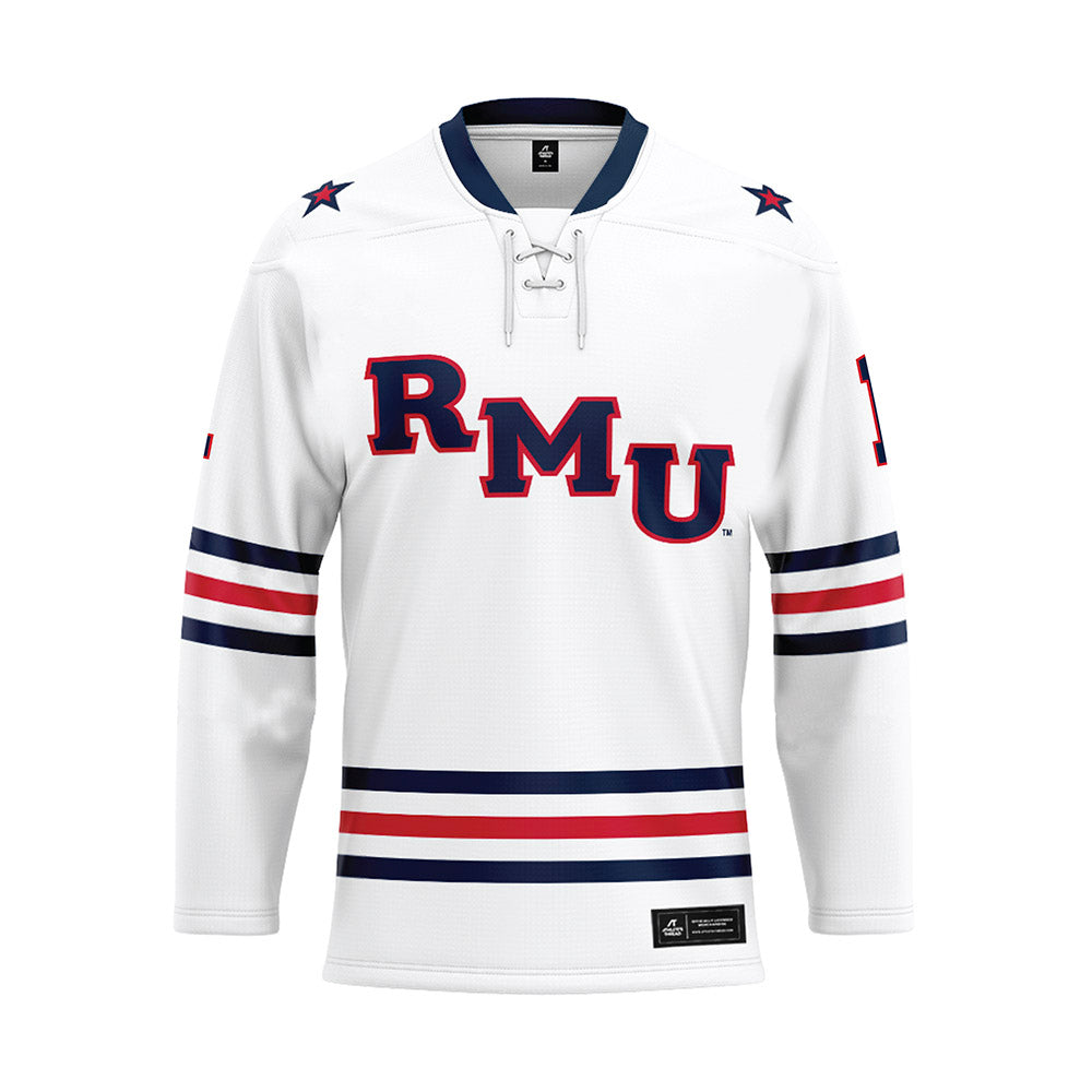Robert Morris - NCAA Men's Ice Hockey : Croix Kochendorfer - White Hockey Jersey-0