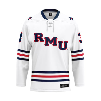 Robert Morris - NCAA Men's Ice Hockey : Dominic Elliott - White Hockey Jersey-0