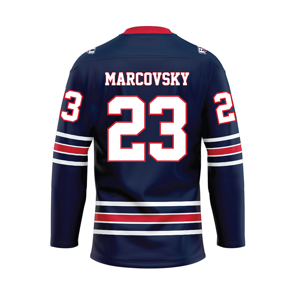 Robert Morris - NCAA Women's Ice Hockey : Ellie Marcovsky - Navy Hockey Jersey-2