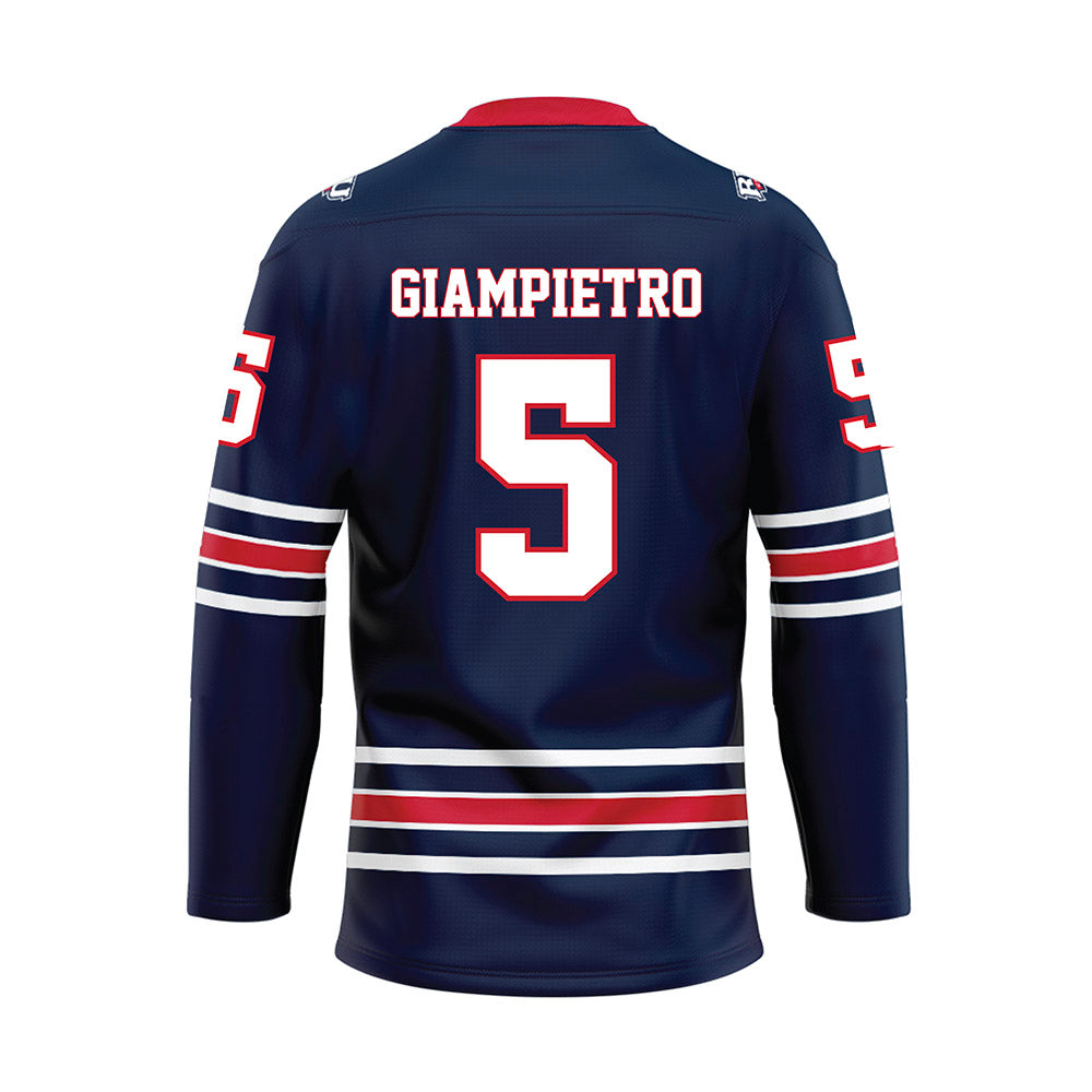 Robert Morris - NCAA Women's Ice Hockey : Alaina Giampietro - Navy Hockey Jersey-1