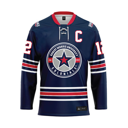 Robert Morris - NCAA Women's Ice Hockey : Ashlyn Ham - Navy Hockey Jersey-0