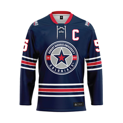Robert Morris - NCAA Women's Ice Hockey : Alaina Giampietro - Navy Hockey Jersey-0