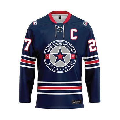 Robert Morris - NCAA Women's Ice Hockey : Mya Kearns - Navy Hockey Jersey-0