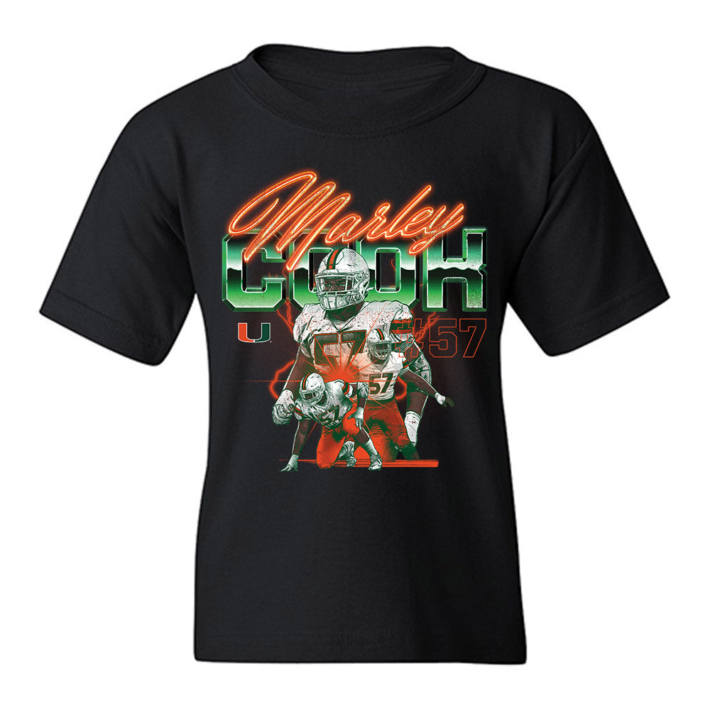 Miami - NCAA Football : Marley Cook - Illustration Youth T-Shirt-0