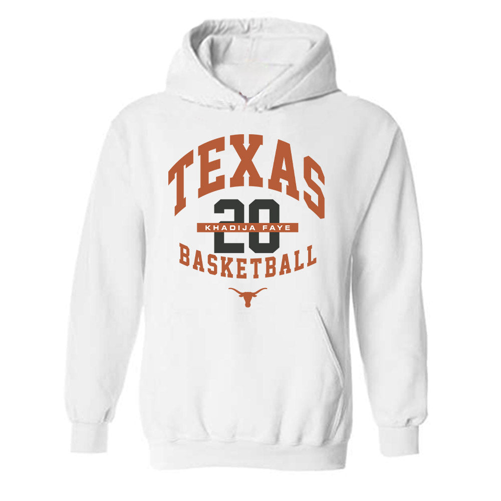 Texas - NCAA Women's Basketball : Khadija Faye - Classic Fashion Shersey Hooded Sweatshirt-0