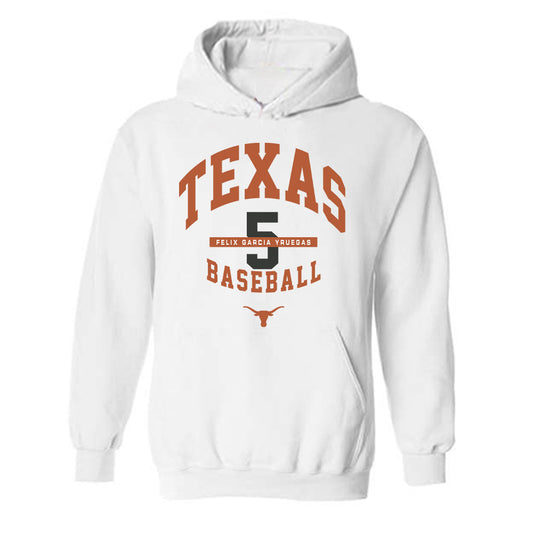 Texas - NCAA Baseball : Felix Garcia Yruegas - Classic Fashion Shersey Hooded Sweatshirt-0