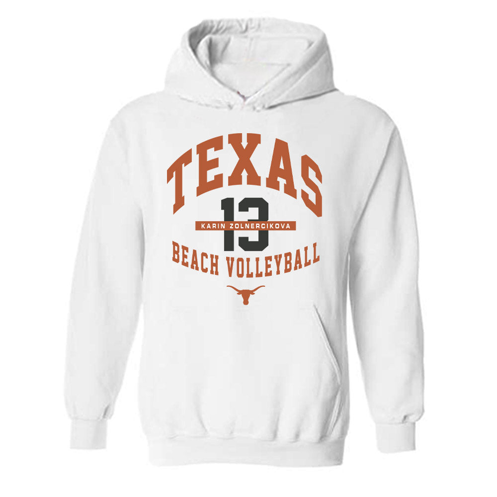 Texas - NCAA Beach Volleyball : Karin Zolnercikova - Classic Fashion Shersey Hooded Sweatshirt-0