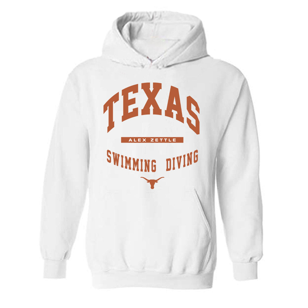 Texas - NCAA Men's Swimming & Diving : Alex Zettle - Classic Fashion Shersey Hooded Sweatshirt-0