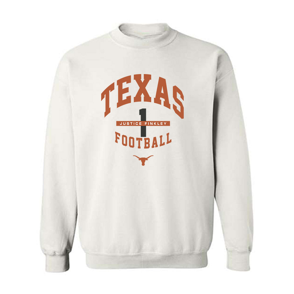 Texas - NCAA Football : Justice Finkley - Classic Fashion Shersey Crewneck Sweatshirt-0