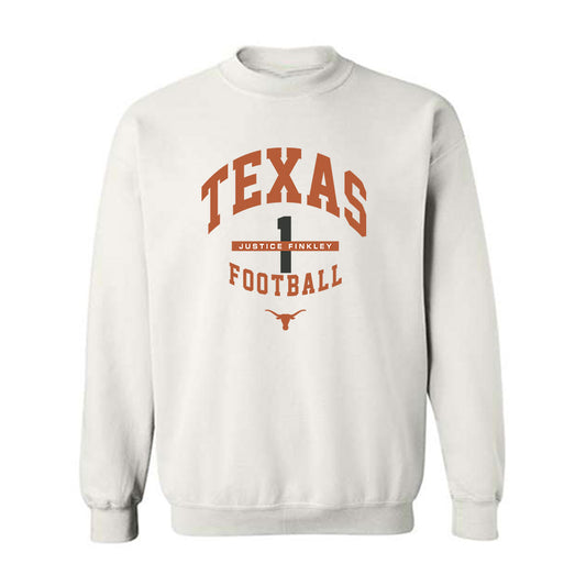 Texas - NCAA Football : Justice Finkley - Classic Fashion Shersey Crewneck Sweatshirt-0