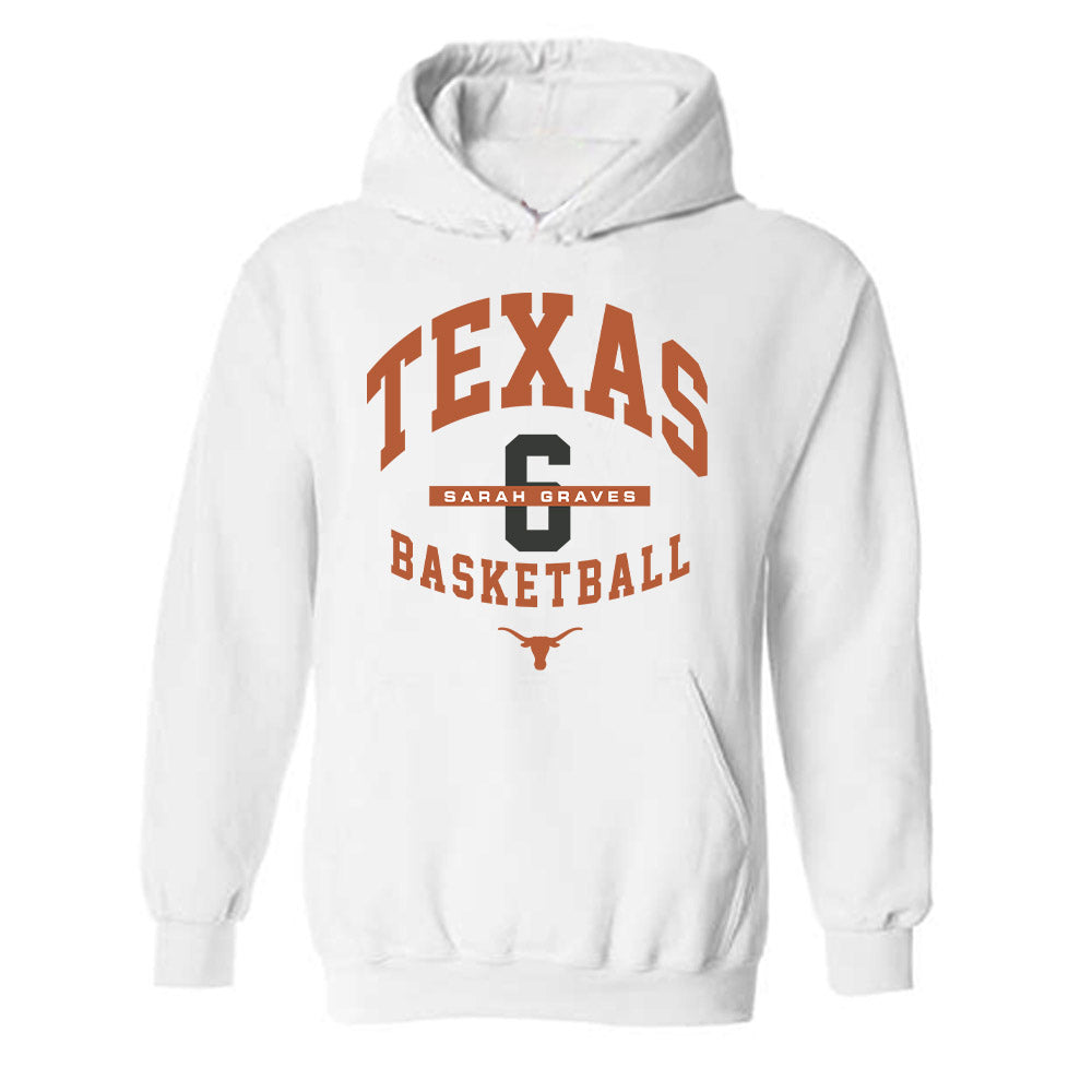 Texas - NCAA Women's Basketball : Sarah Graves - Classic Fashion Shersey Hooded Sweatshirt-0