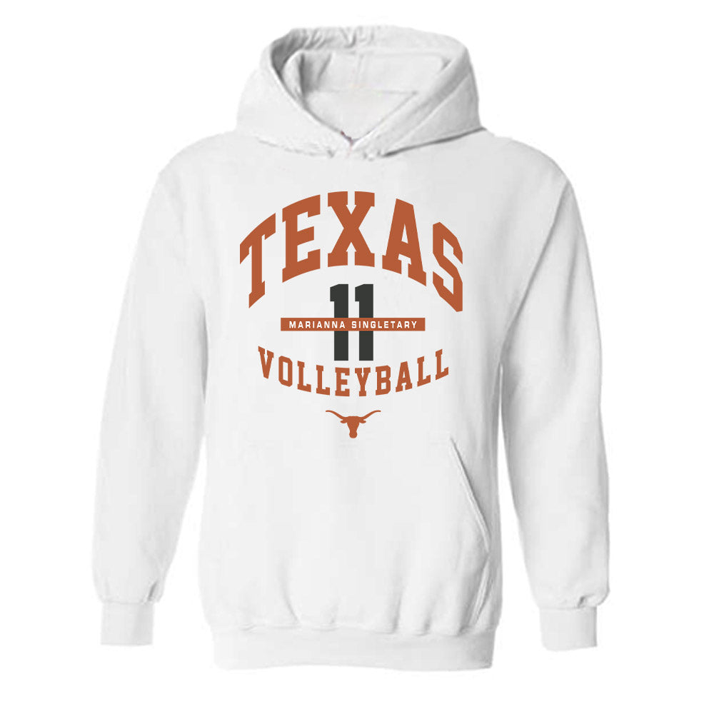 Texas - NCAA Women's Volleyball : Marianna Singletary - Classic Fashion Shersey Hooded Sweatshirt-0