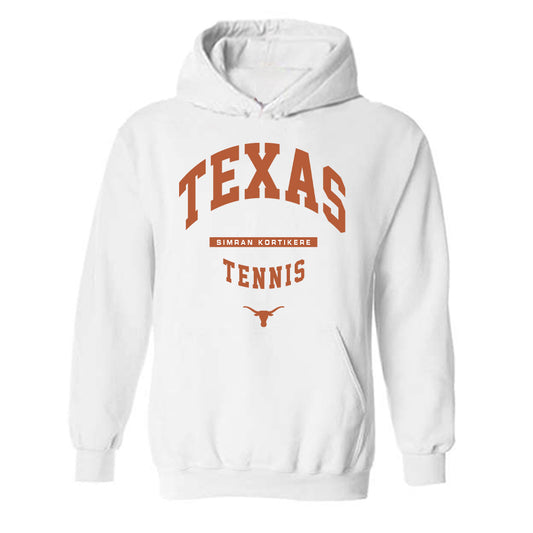 Texas - NCAA Women's Tennis : Simran Kortikere - Classic Fashion Shersey Hooded Sweatshirt-0