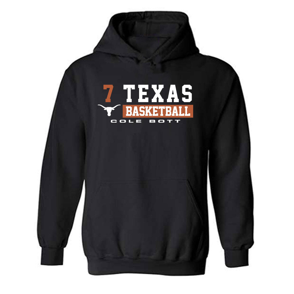 Texas - NCAA Men's Basketball : Cole Bott - Classic Fashion Shersey Hooded Sweatshirt-0