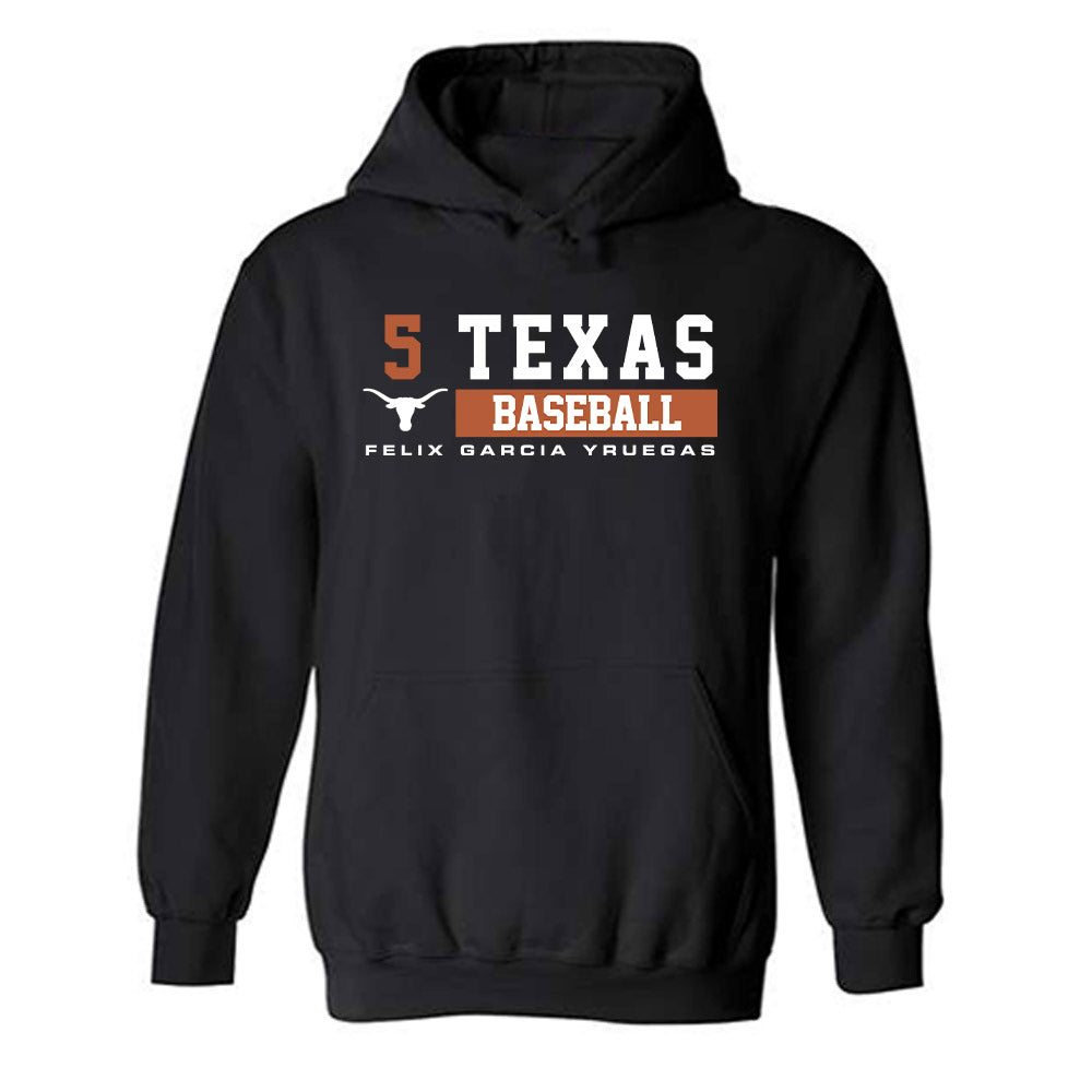 Texas - NCAA Baseball : Felix Garcia Yruegas - Classic Fashion Shersey Hooded Sweatshirt-0