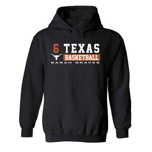 Texas - NCAA Women's Basketball : Sarah Graves - Classic Fashion Shersey Hooded Sweatshirt-0