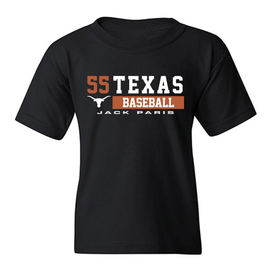 Texas - NCAA Baseball : Jack Paris - Classic Fashion Shersey Youth T-Shirt-0