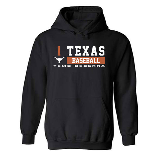 Texas - NCAA Baseball : Temo Becerra - Classic Fashion Shersey Hooded Sweatshirt-0