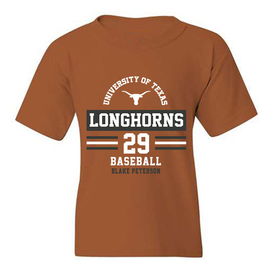 Texas - NCAA Baseball : Blake Peterson - Classic Fashion Shersey Youth T-Shirt-0