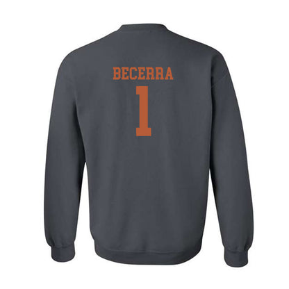 Texas - NCAA Baseball : Temo Becerra - Classic Shersey Crewneck Sweatshirt-1