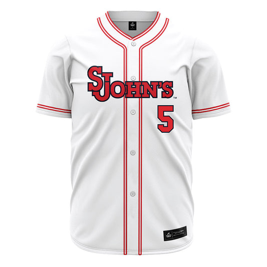 St. Johns - NCAA Baseball : Aj Lausten - White Jersey-0
