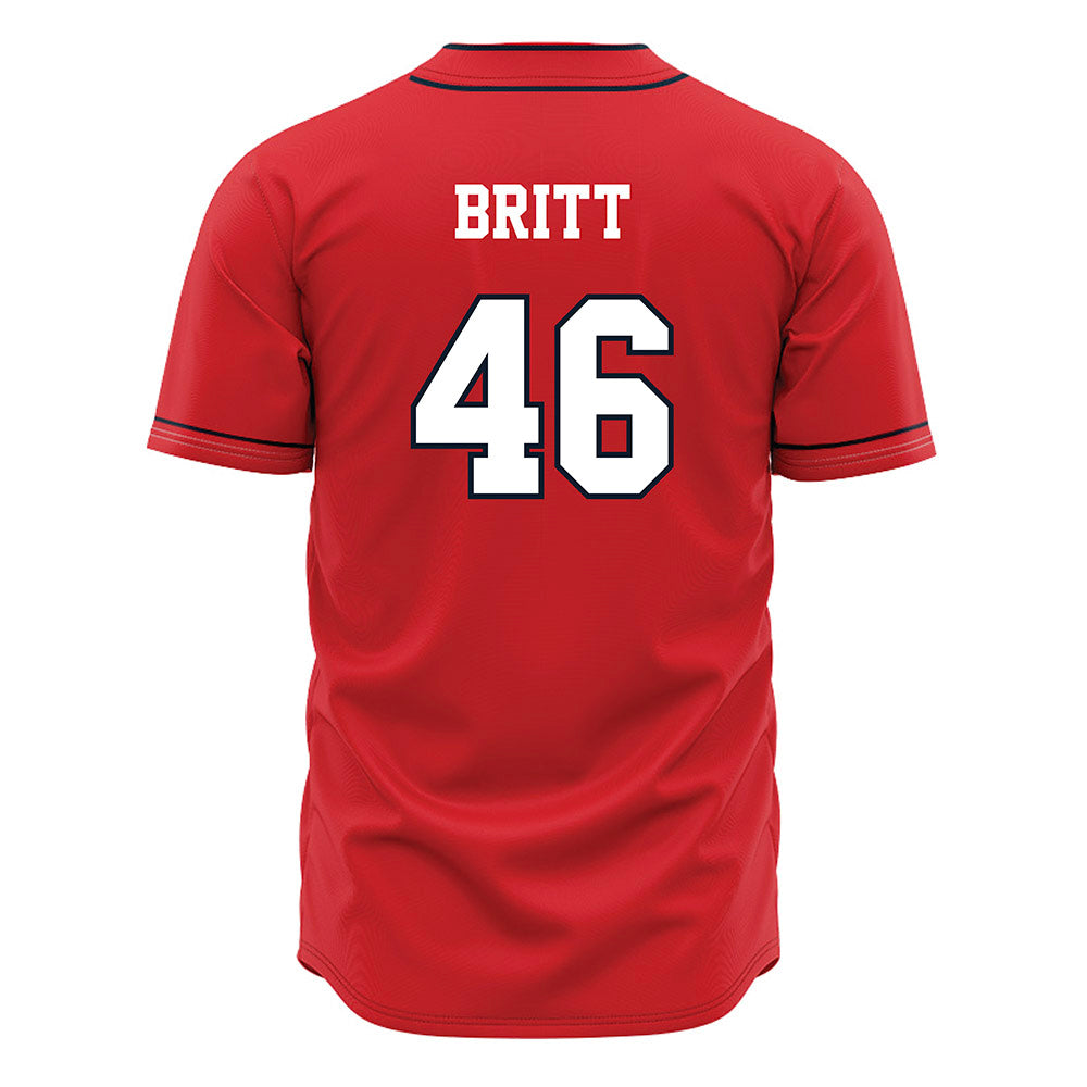 St. Johns - NCAA Baseball : Sean Britt - Red Jersey-1