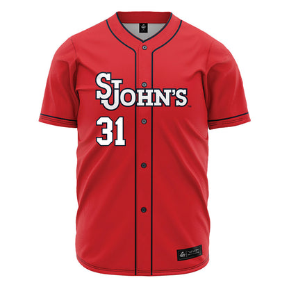 St. Johns - NCAA Baseball : Will Cowan - Red Jersey-0