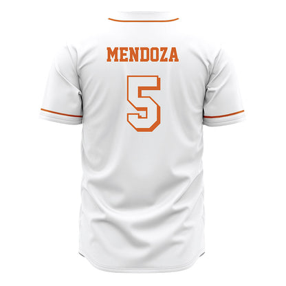 Texas - NCAA Baseball : Ethan Mendoza - White Jersey-1