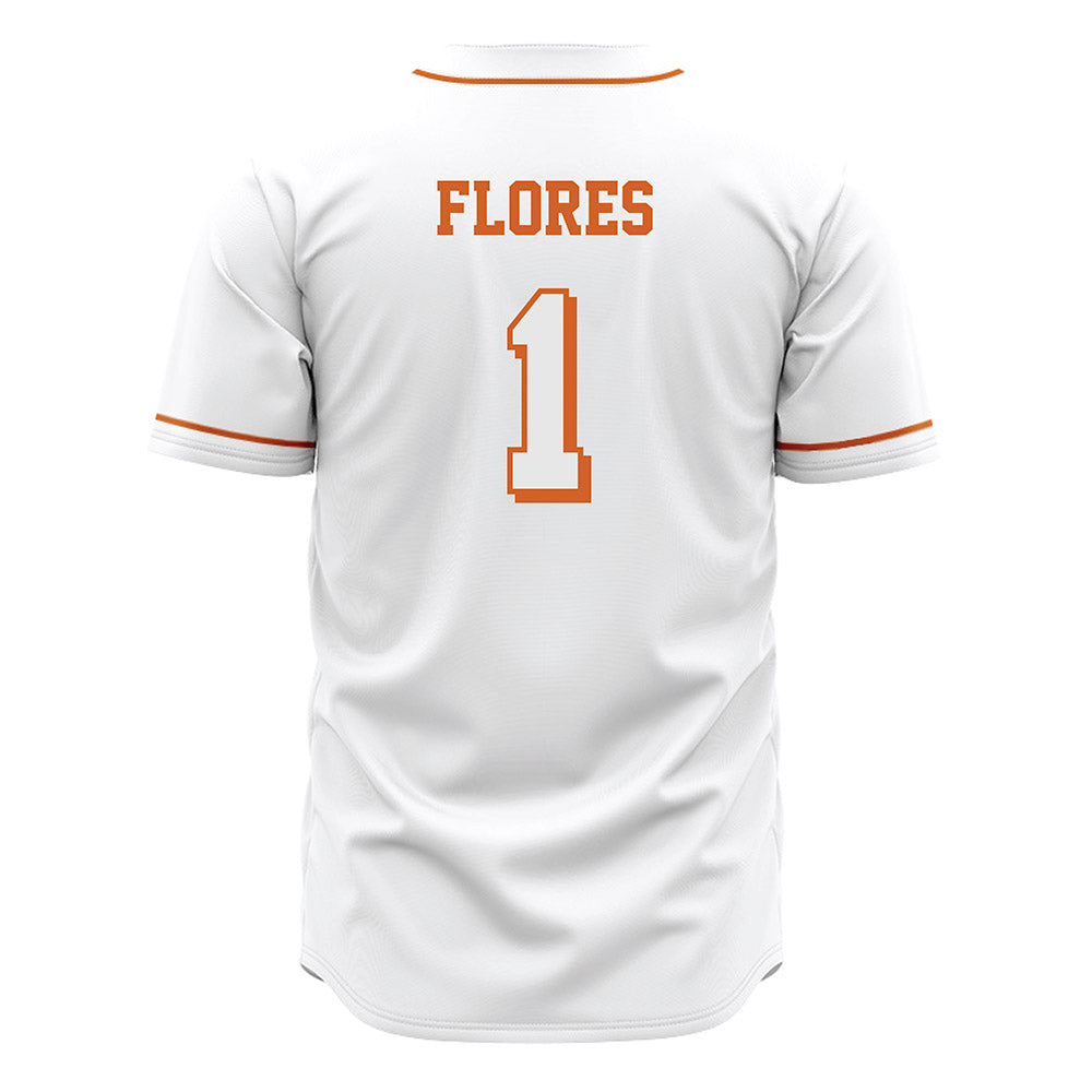 Texas - NCAA Baseball : Jalin Flores - Baseball Jersey