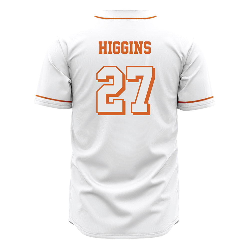Texas - NCAA Baseball : Cal Higgins - White Jersey-1