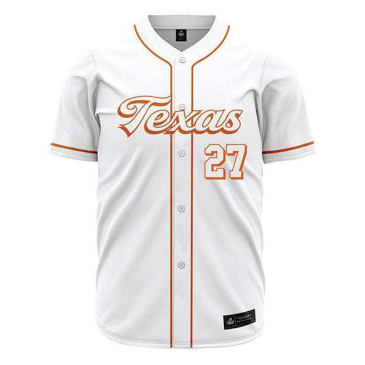 Texas - NCAA Baseball : Cal Higgins - White Jersey-0
