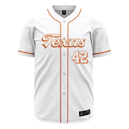 Texas - NCAA Baseball : Oliver Service - Baseball Jersey White