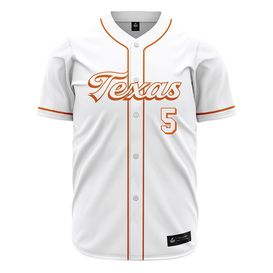 Texas - NCAA Baseball : Ethan Mendoza - White Jersey-0