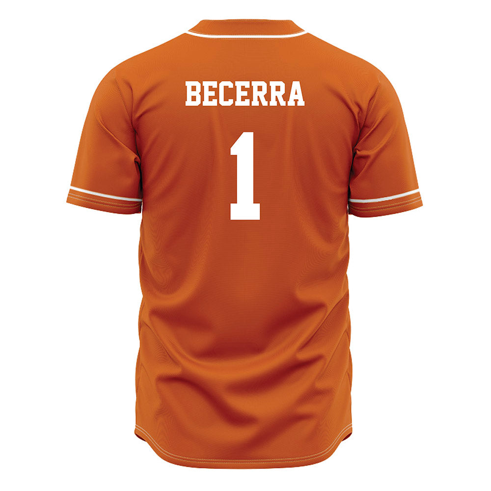 Texas - NCAA Baseball : Temo Becerra - Orange Jersey-1