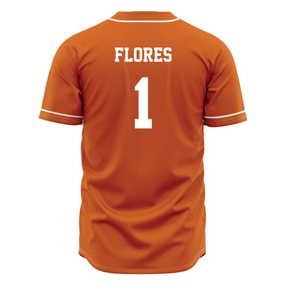 Texas - NCAA Baseball : Jalin Flores - Baseball Jersey