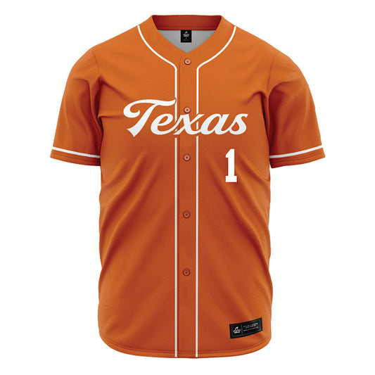 Texas - NCAA Baseball : Jalin Flores - Baseball Jersey