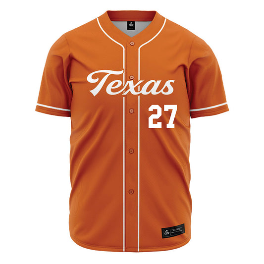 Texas - NCAA Baseball : Cal Higgins - Orange Jersey-0