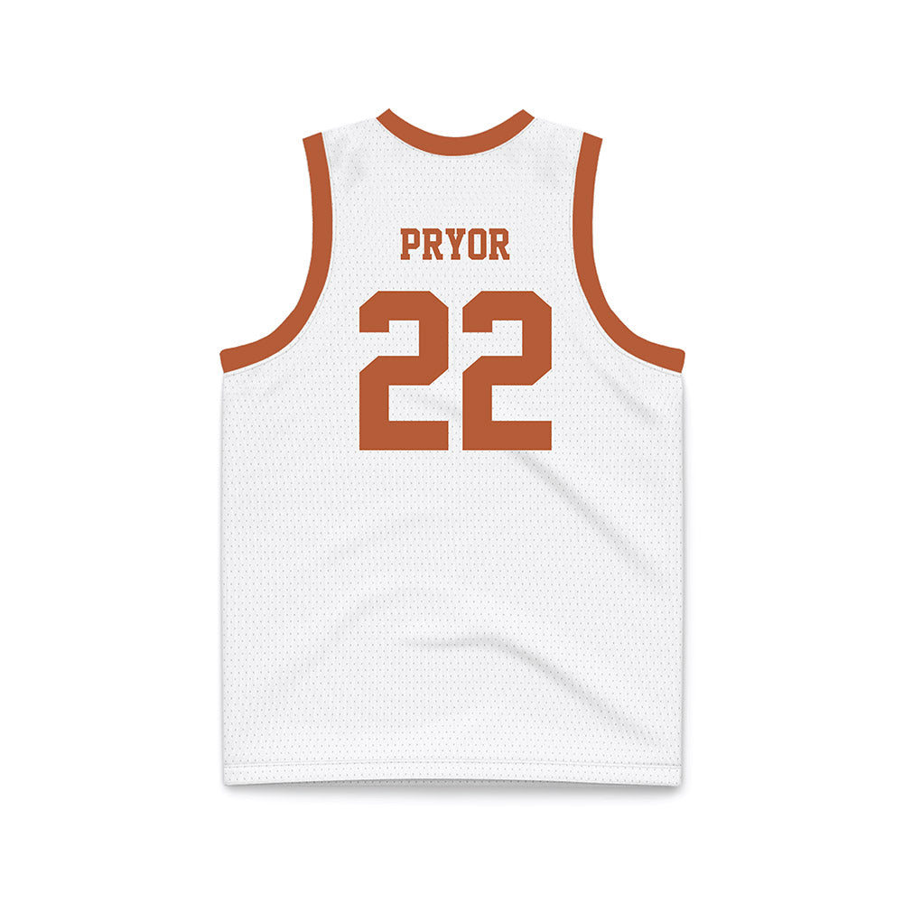 Texas - NCAA Men's Basketball : Devon Pryor - White Basketball Jersey