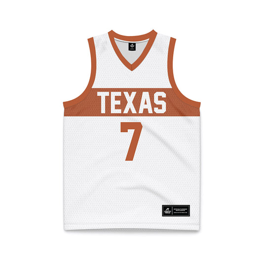 Texas - NCAA Men's Basketball : Cole Bott - White Basketball Jersey-0