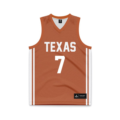 Texas - NCAA Men's Basketball : Cole Bott - Orange Basketball Jersey-0