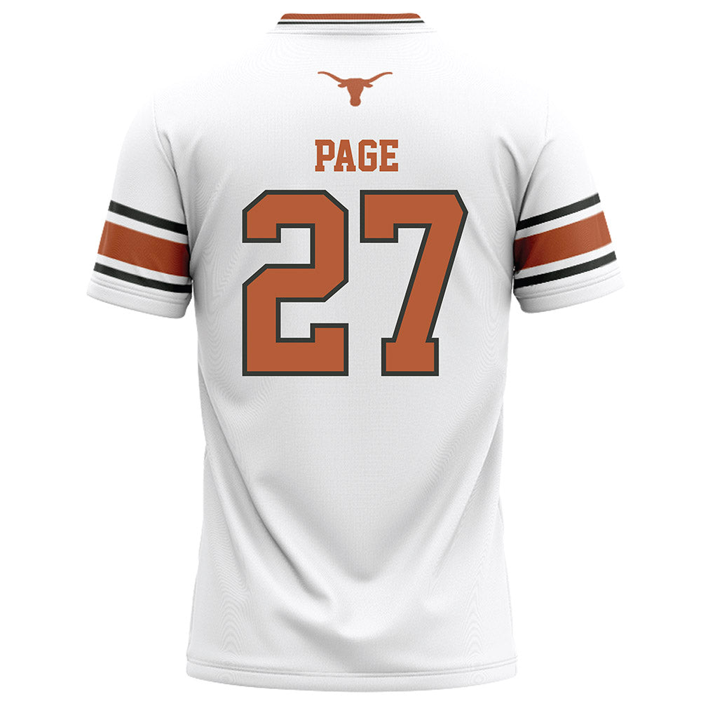 Texas - NCAA Football : Colin Page - White Football Jersey